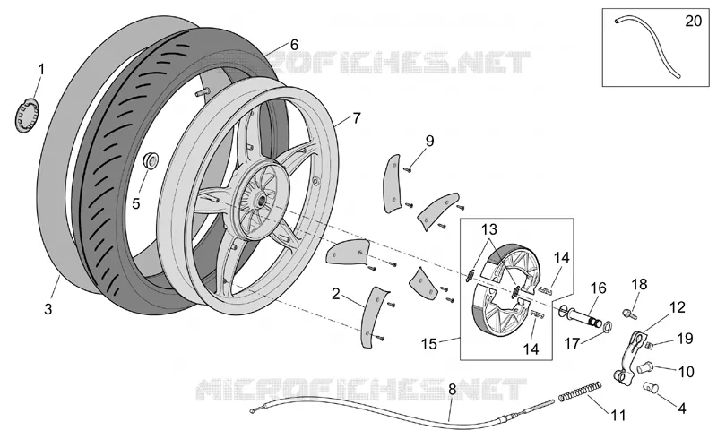 Rear wheel - drum brake