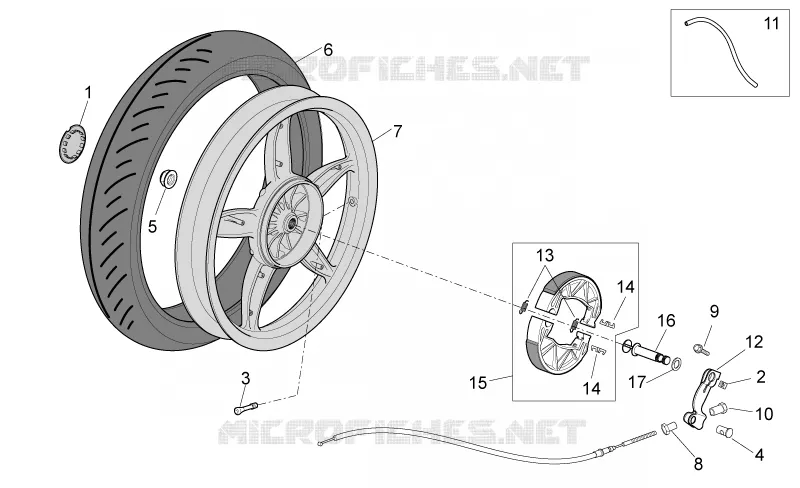Rear wheel - drum brake