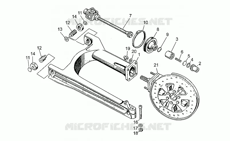 Swing arm-rear wh., alloy