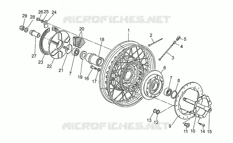 Rear wheel, spokes