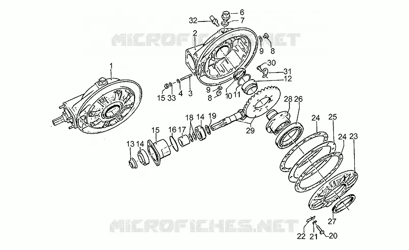 Rear bevel gear
