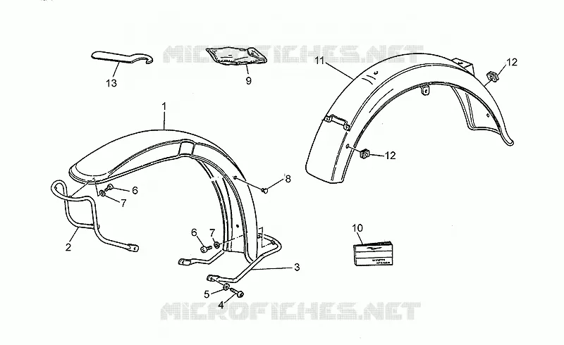 Front/rear mudguards