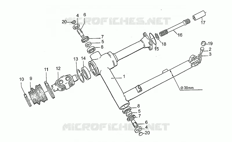 Swing arm, 1st s., 38mm