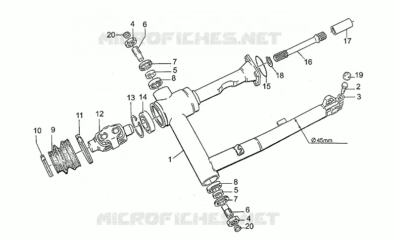 Swing arm, 2nd s., 45 mm