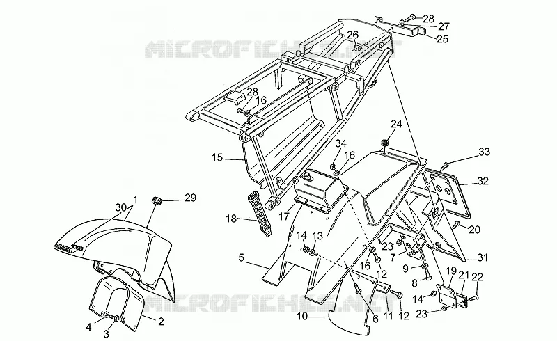 Front/rear mudguards