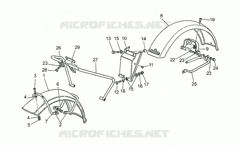 Front/rear mudguards