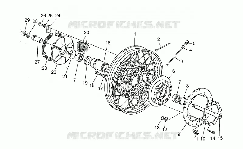 Rear wheel, spokes