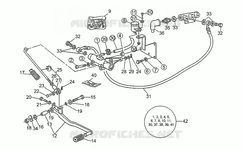 Rear brake m.cyl. mod.group