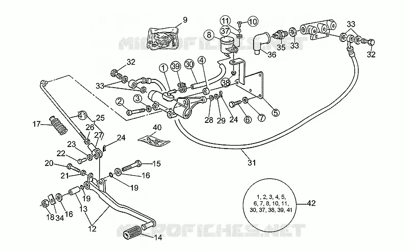 Rear brake m.cyl. mod.group