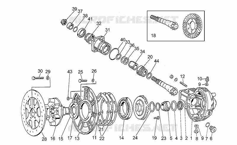 Rear bevel gear