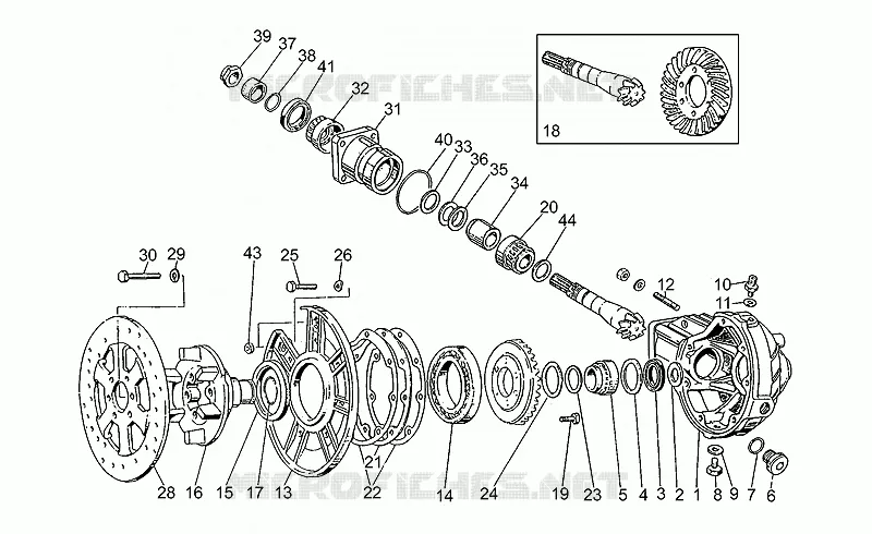 Rear bevel gear