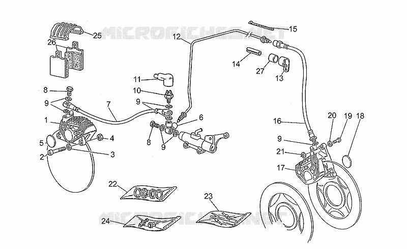Front LH/rear brake system