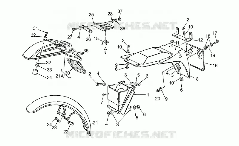 Front/rear mudguards