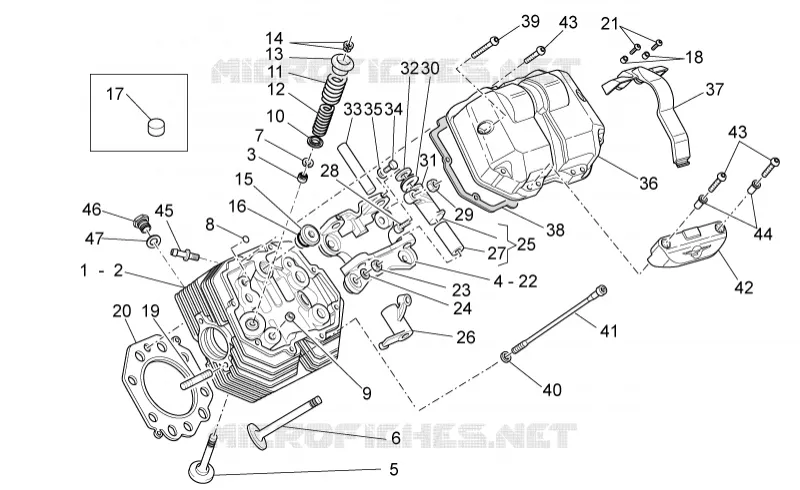 Cylinder head and valves