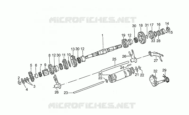 Secondary gear shaft 1991-D