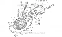 Cylinder head and valves