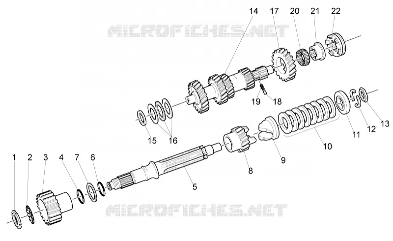 Primary gear shaft